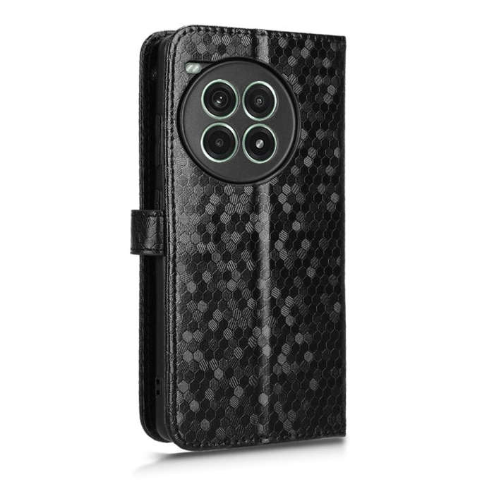For OnePlus Ace 3 Pro Honeycomb Dot Texture Leather Phone Case(Black)