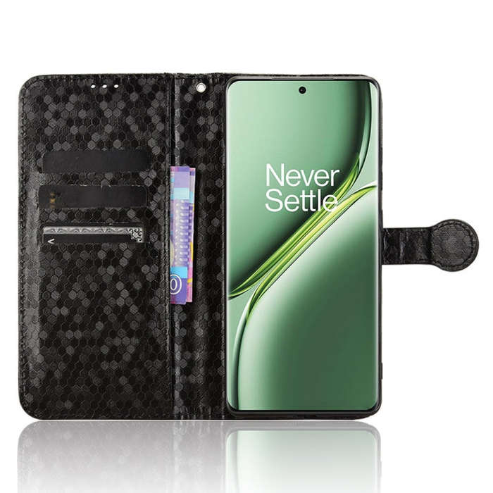 For OnePlus Ace 3 Pro Honeycomb Dot Texture Leather Phone Case(Black)