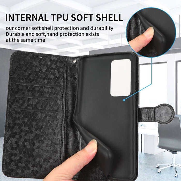 For OnePlus Ace 3 Pro Honeycomb Dot Texture Leather Phone Case(Blue)