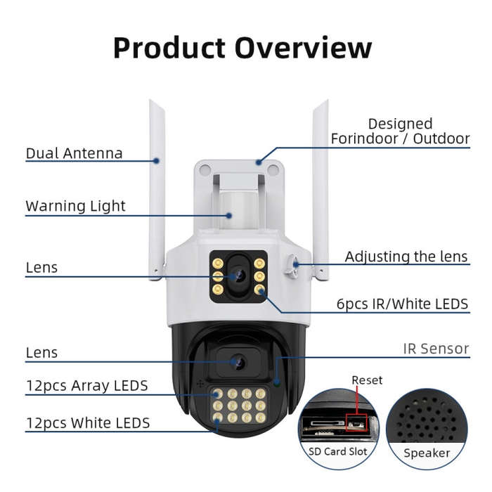 QX86 Motion Tracking Night Vision Smart Camera Supports Voice Intercom, Plug Type:US Plug(White)