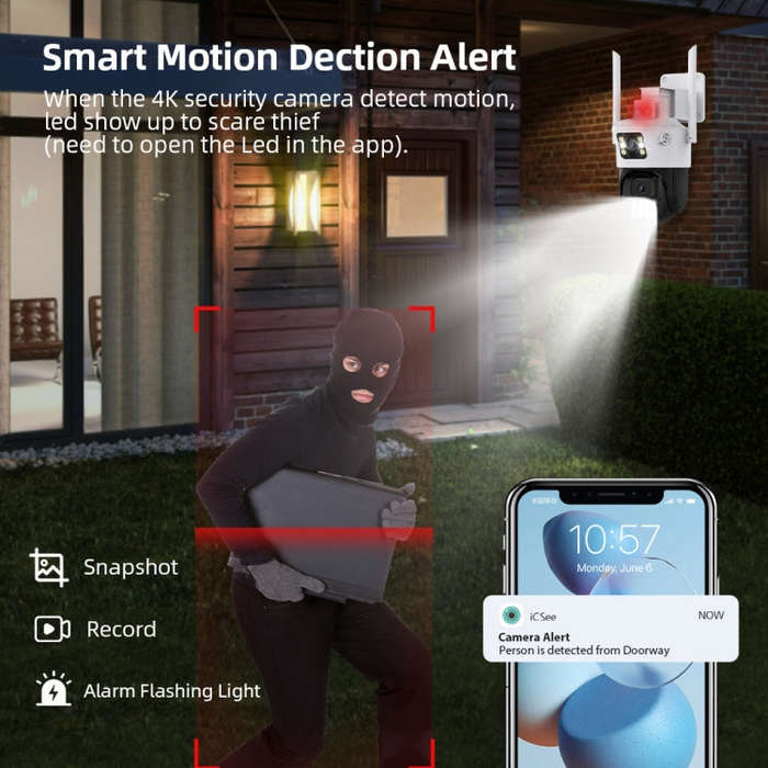 QX86 Motion Tracking Night Vision Smart Camera Supports Voice Intercom, Plug Type:US Plug(White)