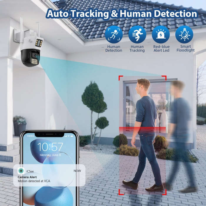 QX86 Motion Tracking Night Vision Smart Camera Supports Voice Intercom, Plug Type:US Plug(White)