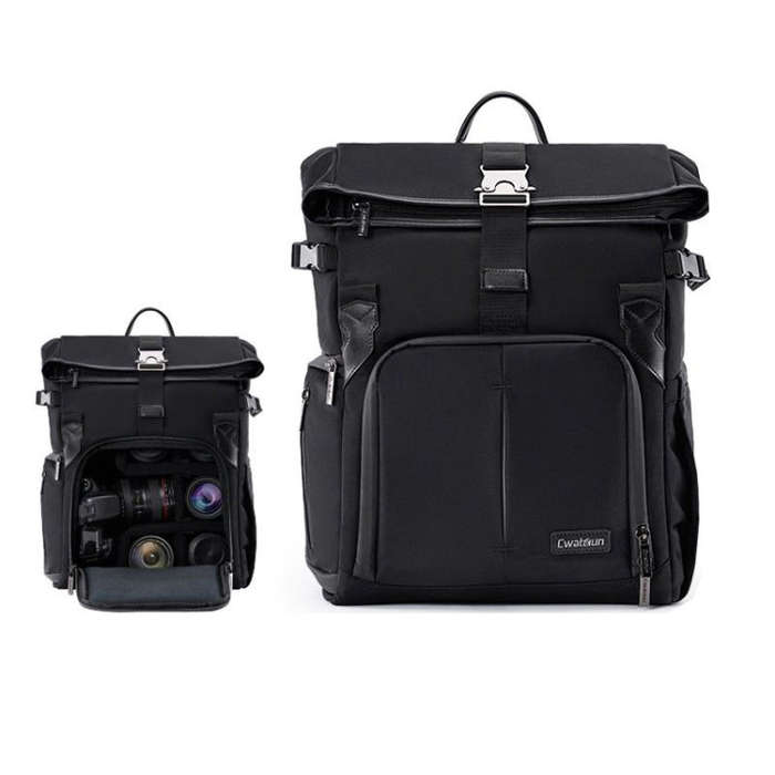 Cwatcun D95 Large Capacity Photography Backpack Shoulders Laptop Camera Bag, Size:30.5 x 18 x 38c...