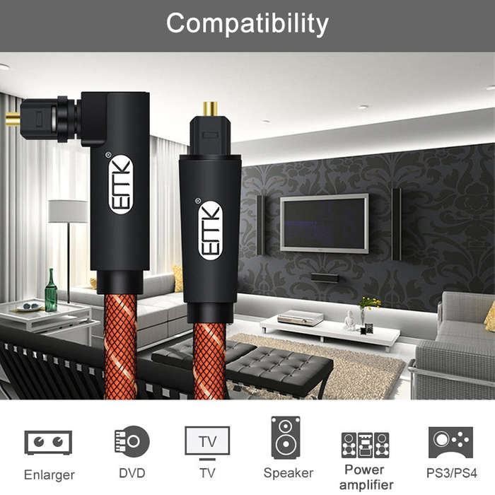 EMK 90 Degree Swivel Adjustable Right Angled 360 Degrees Rotatable Plug Nylon Woven Mesh Optical ...