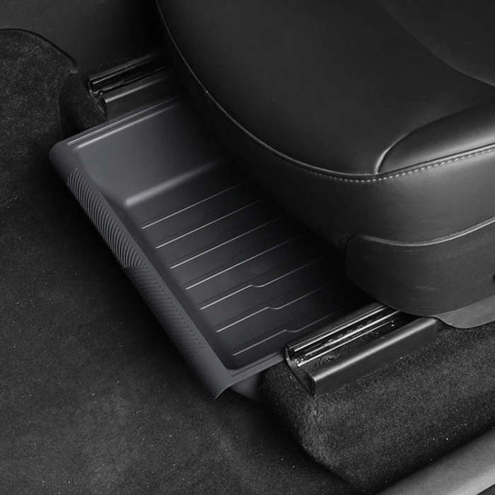 For Tesla Model Y 2021-2023 TPE Storage Organizer Under Car Seat, Style:with Cover(Grey)