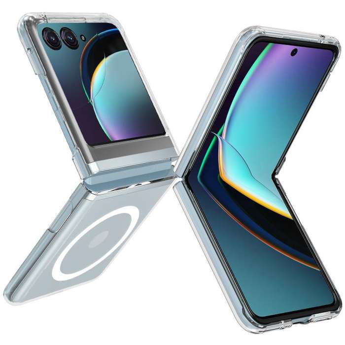 For Motorola Razr 50 / Razr 2024 Scratchproof PC Transparent MagSafe Phone Case