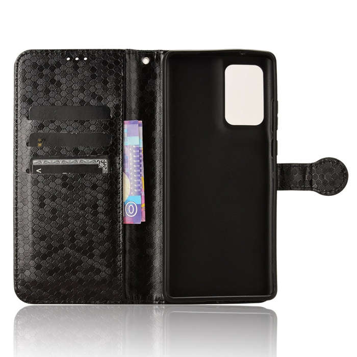 For Motorola Edge 50 Fusion Honeycomb Dot Texture Leather Phone Case(Black)