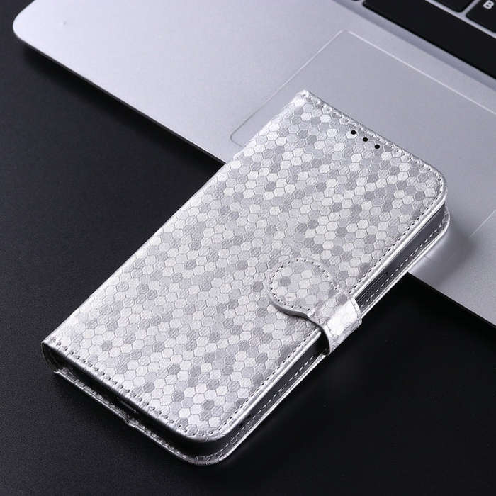 For Motorola Edge 50 Ultra Honeycomb Dot Texture Leather Phone Case(Silver)