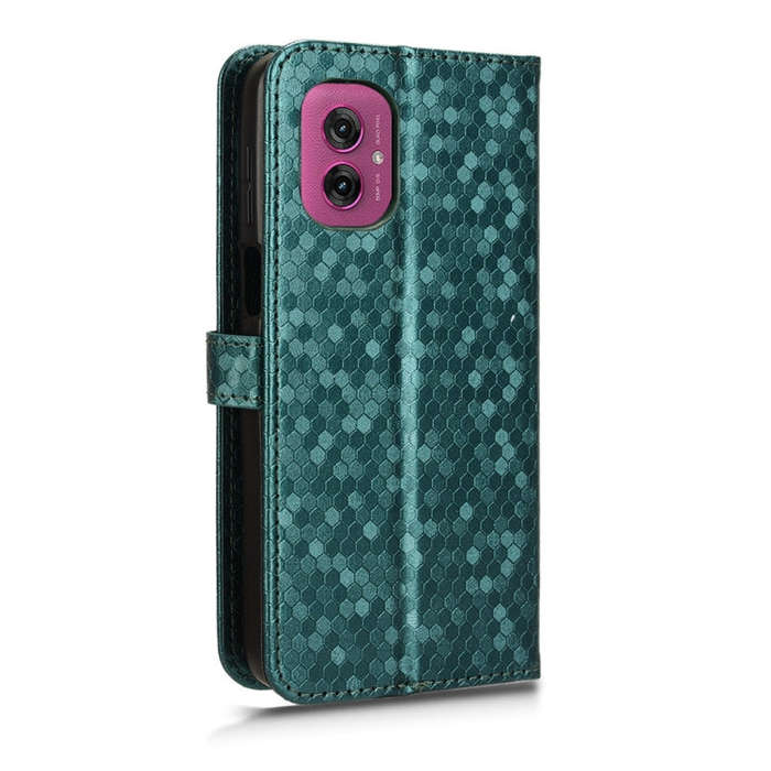 For Motorola Moto G55 5G Honeycomb Dot Texture Leather Phone Case(Green)