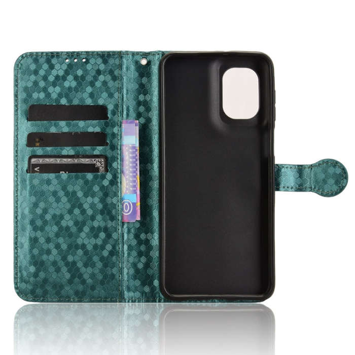 For Motorola Moto G55 5G Honeycomb Dot Texture Leather Phone Case(Green)