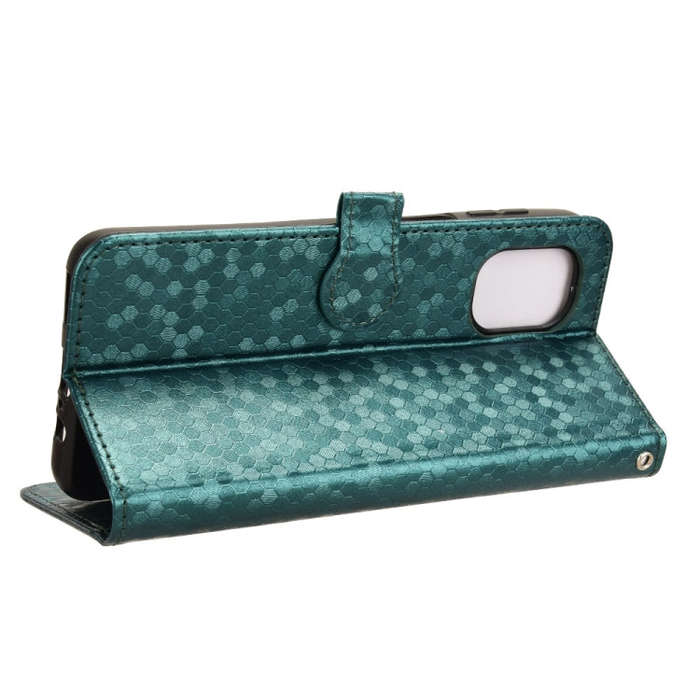 For Motorola Moto G55 5G Honeycomb Dot Texture Leather Phone Case(Green)