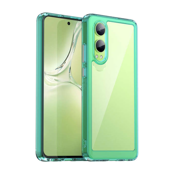 For OnePlus Nord CE4 Lite Colorful Series Acrylic Hybrid TPU Phone Case(Transparent Blue)