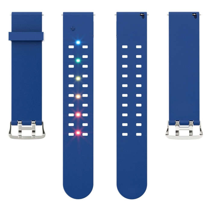 For Apple Watch Series 7 45mm Luminous Colorful Light Silicone Watch Band(Blue)