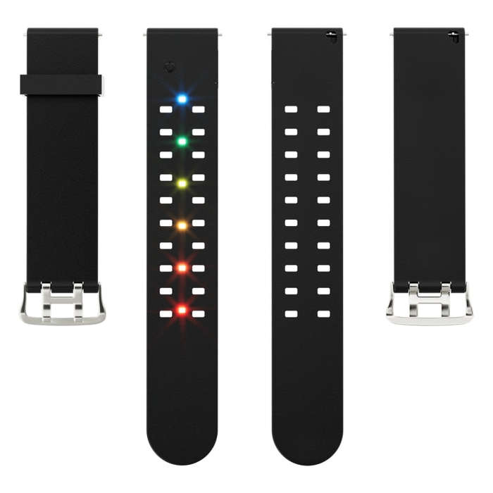 For Apple Watch Series 3 42mm Luminous Colorful Light Silicone Watch Band(Black)