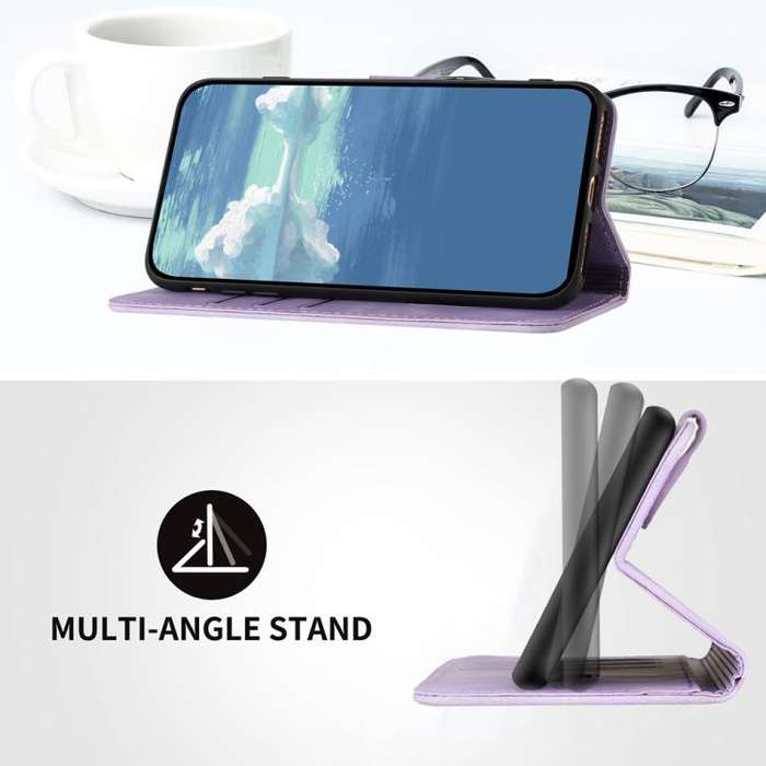 For Infinix Note 50 4G / Note 50 Pro 4G Line Pattern Skin Feel Leather Phone Case(Light Purple)