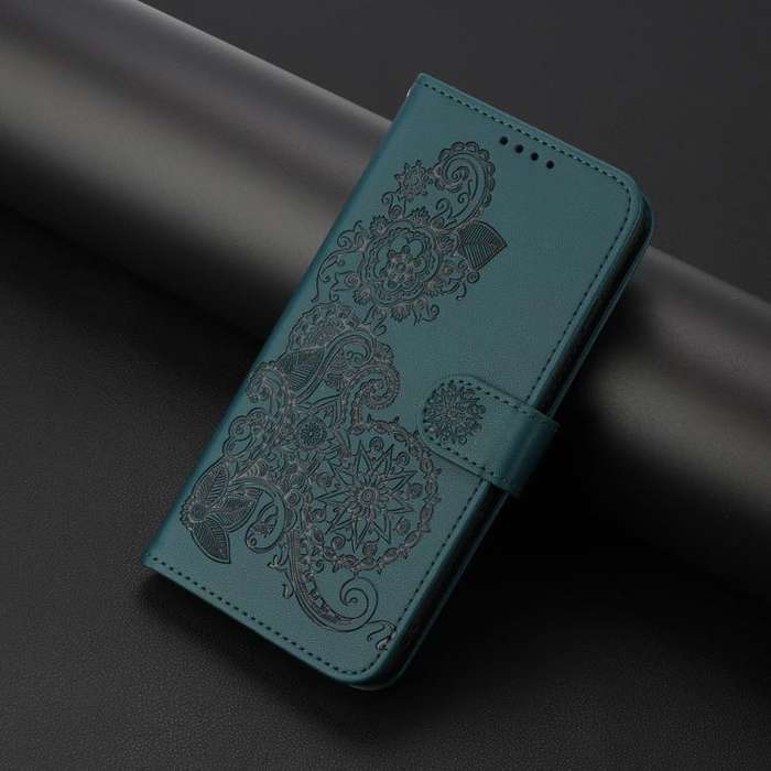 For Infinix Note 50x Datura Flower Embossed Flip Leather Phone Case(Dark Green)
