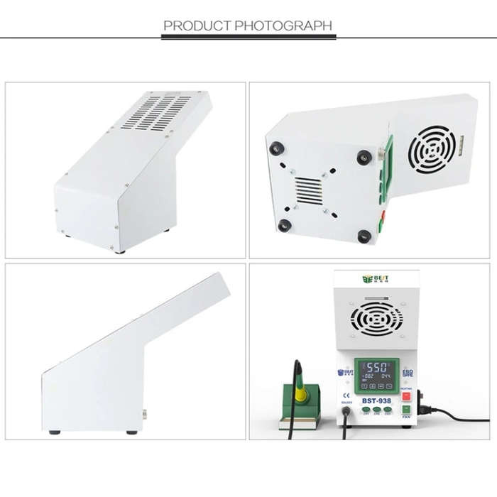 BEST BST-938 LED Electric Iron Smoking Instrument Smoke Purifier Soldering Station with Exhaust F...