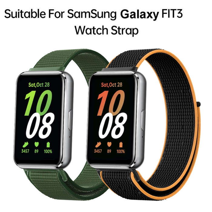 For Samsung Galaxy Fit 3 Woven Nylon Loop Watch Band(Purple)