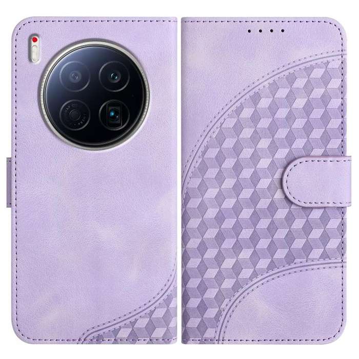 For Tecno Camon 40 Premier Elephant Head Embossed Phone Leather Case with Lanyard(Light Purple)