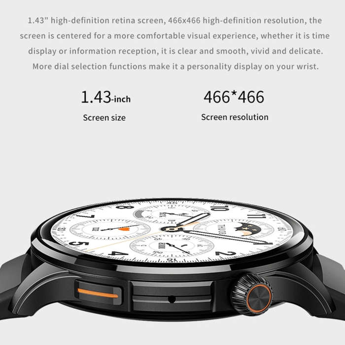 J45 1.43 inch BT5.1 Smart Sport Watch, Support Sleep / Heart Rate / Blood Oxygen / Blood Pressure...