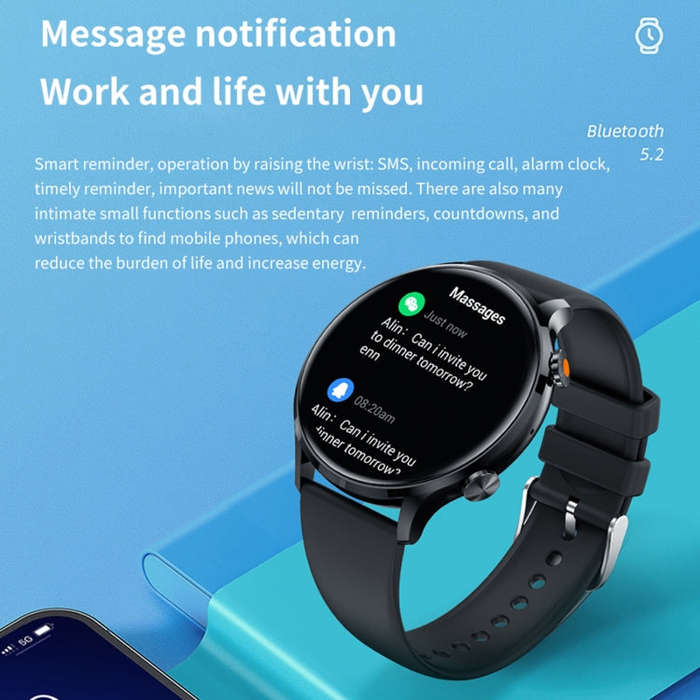 QS40 1.39 inch BT5.2 Smart Sport Watch, Support Bluetooth Call / Sleep / Blood Oxygen / Temperatu...