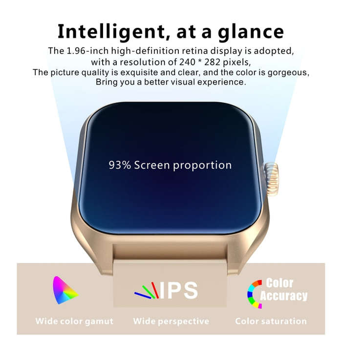 Qx5 1.96 inch BT5.2 Smart Sport Watch, Support Bluetooth Call / Sleep / Blood Oxygen / Temperatur...