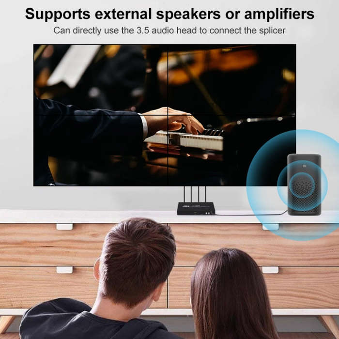 XP03 4K 2x2 HDMI Video Wall Controller Multi-screen Splicing Processor, Style:Playback Version(UK...