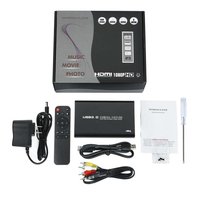 MP2506P 4K 30Hz HD Media Player, Support Auto Loop Play Videos & Photos & Music(EU Plug)