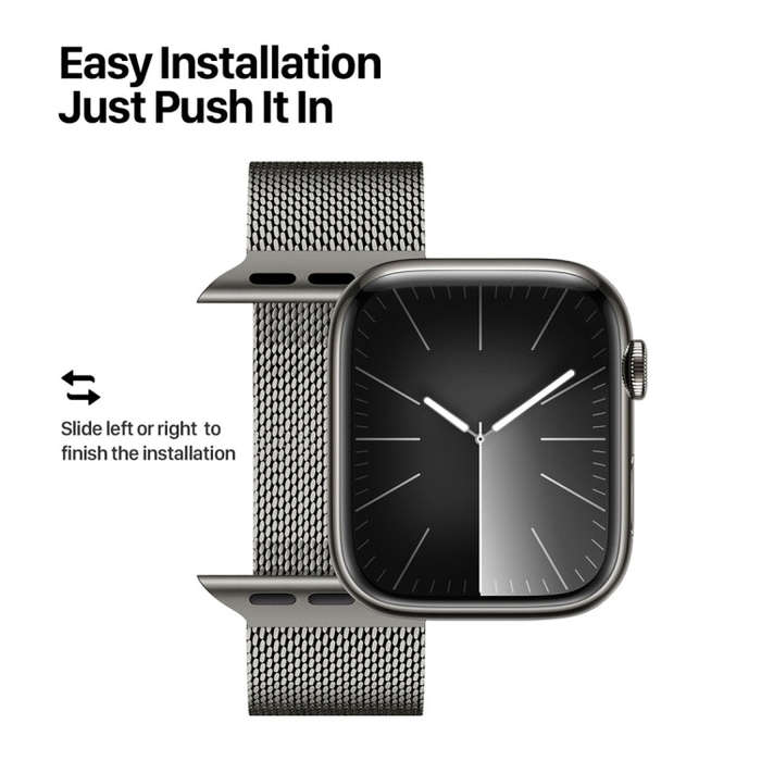 For Apple Watch Series 3 42mm DUX DUCIS Milanese Pro Series Stainless Steel Watch Band(Graphite)