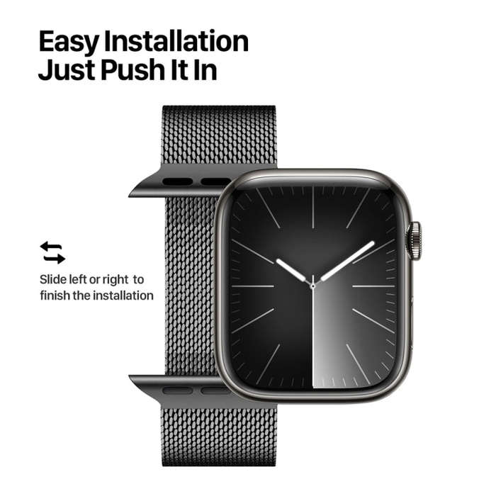 For Apple Watch Series 2 42mm DUX DUCIS Milanese Pro Series Stainless Steel Watch Band(Black)