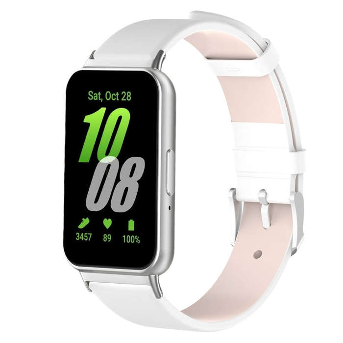 For Samsung Galaxy Fit 3 PU Leather Watch Band(White)
