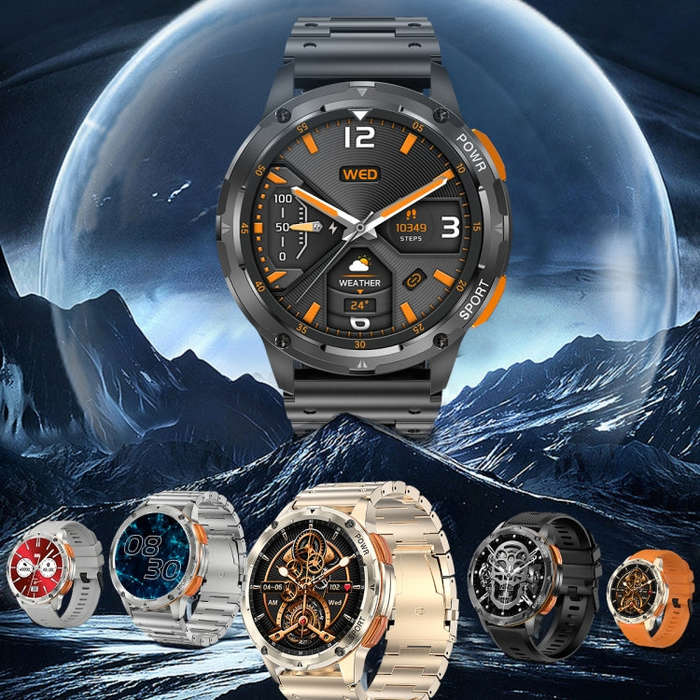 LEMFO AK59 1.43 inch AMLOED Round Screen Silicone Strap Smart Watch(Silver)