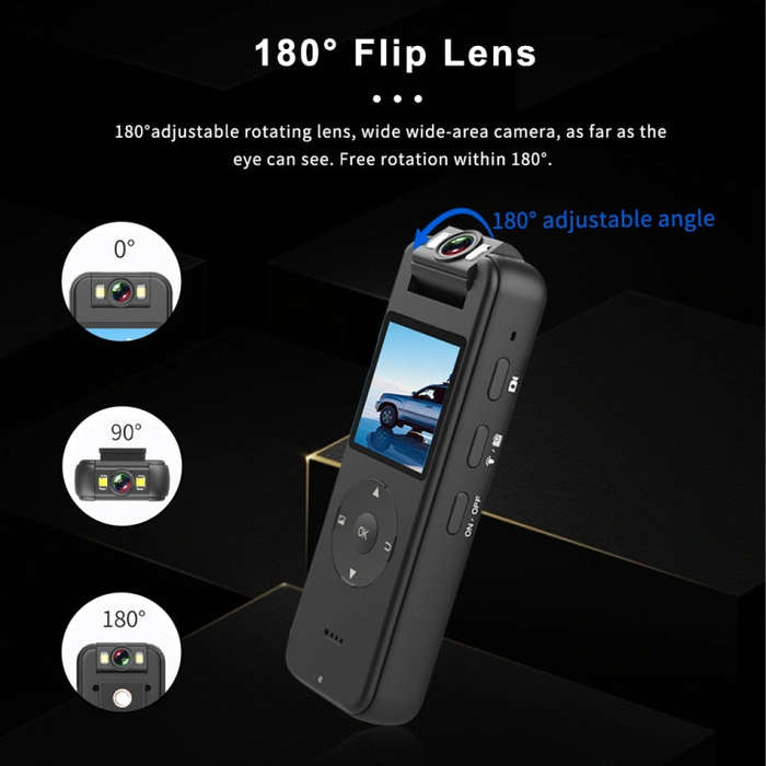Z09 4K HD Clip-On Smart Video Recorder with Ring Stand(Black)