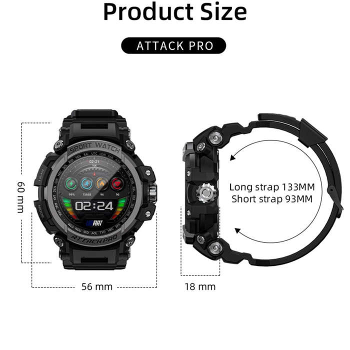 LOKMAT ATTACK Pro 1.39 inch BT5.1 Smart Sport Watch, Support Bluetooth Call / Sleep / Heart Rate ...