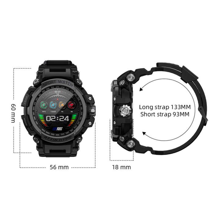 LOKMAT ATTACK Pro 1.32 inch BT5.1 Smart Sport Watch, Support Bluetooth Call / Sleep / Blood Oxyge...