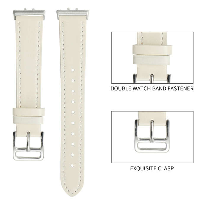 For Samsung Galaxy Fit 3 Sewing Thread Genuine Leather Watch Band(Dark Pink)