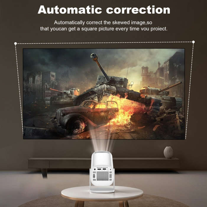 GXMO P30 Android 11 OS HD Portable WiFi Projector, Plug Type:EU Plug(White)