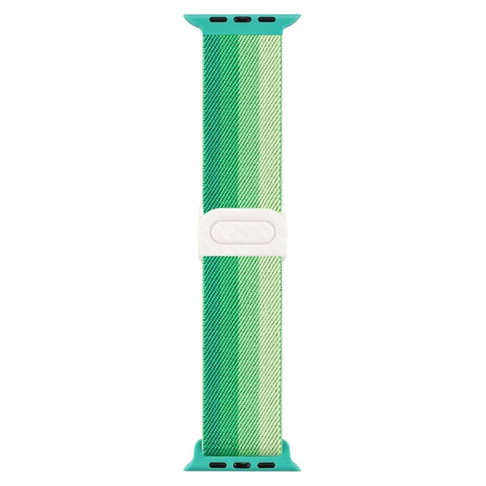 For Apple Watch Ultra 49mm Carbon Fiber Texture Snap Buckle Nylon Watch Band(Gradient Green)