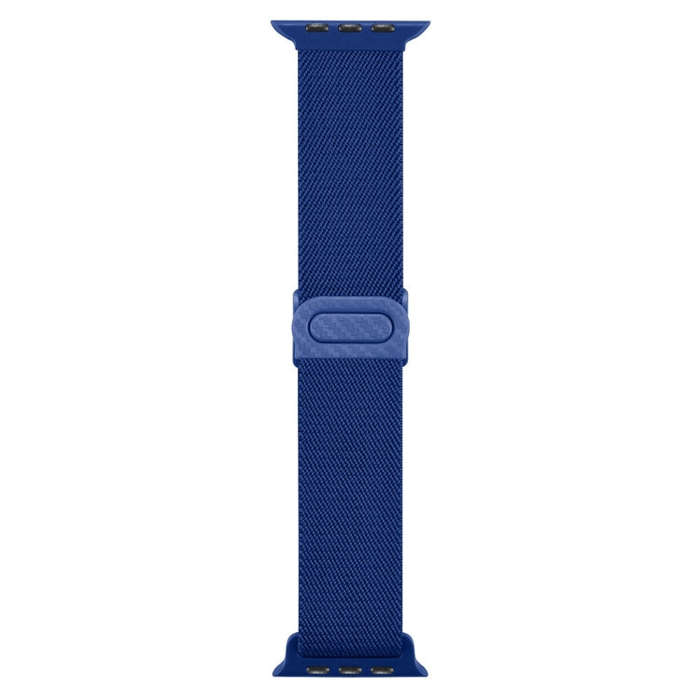 For Apple Watch Series 2 42mm Carbon Fiber Texture Snap Buckle Nylon Watch Band(Blue)