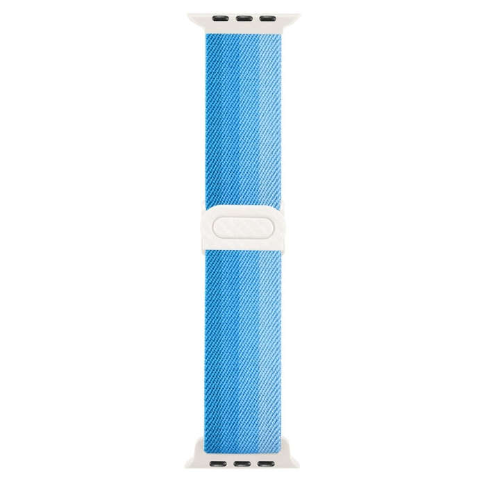 For Apple Watch 42mm Carbon Fiber Texture Snap Buckle Nylon Watch Band(Gradient Blue)