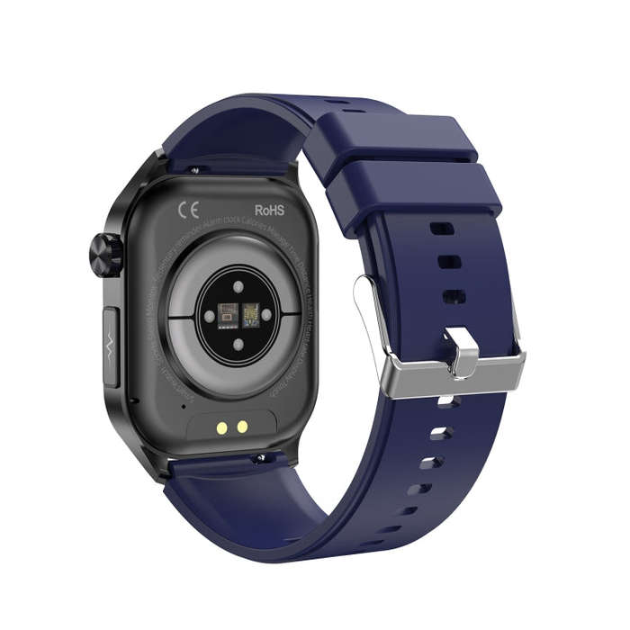 ET580 2.04 inch AMOLED Screen Sports Smart Watch Support Bluetooth Call /  ECG Function(Blue Sili...
