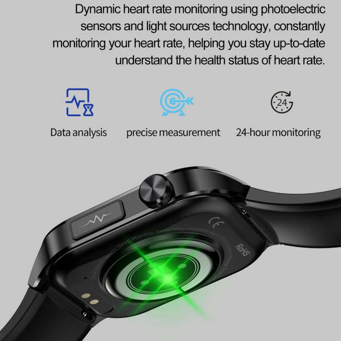 ET580 2.04 inch AMOLED Screen Sports Smart Watch Support Bluetooth Call /  ECG Function(Brown Lea...