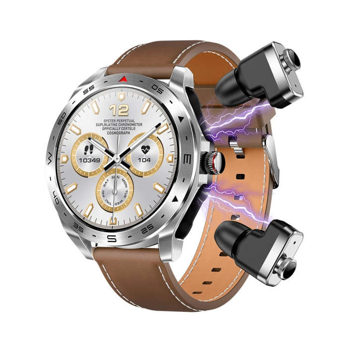 LEMFO T95 1.52 inch IPS Screen 2 in 1 Bluetooth Earphone Smart Watch Support Health Monitoring(Si...