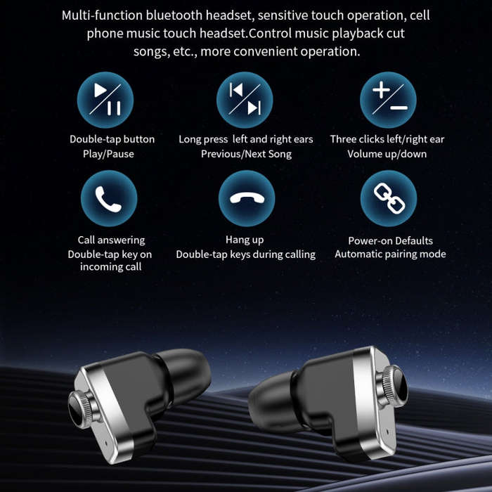LEMFO T95 1.52 inch IPS Screen 2 in 1 Bluetooth Earphone Smart Watch Support Health Monitoring(Si...