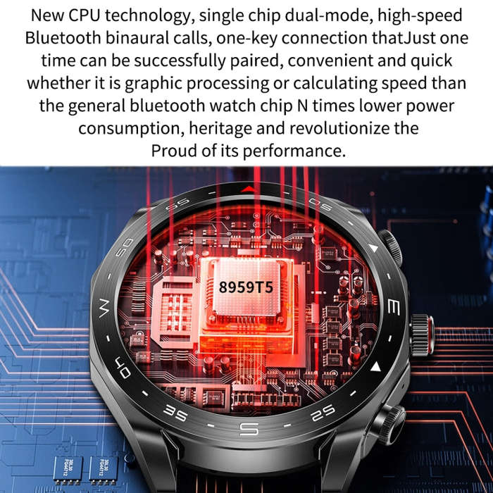 LEMFO T95 1.52 inch IPS Screen 2 in 1 Bluetooth Earphone Smart Watch Support Health Monitoring(Si...