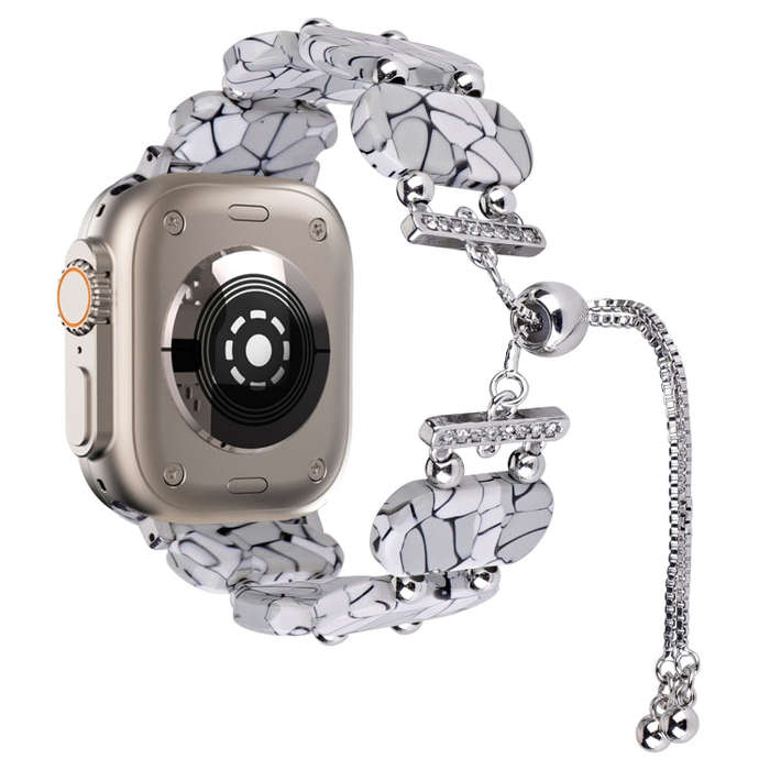 For Apple Watch Ultra 2 49mm Resin Retractable Chain Watch Band(Cracks)