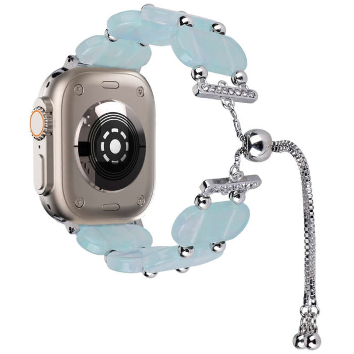 For Apple Watch Ultra 49mm Resin Retractable Chain Watch Band(Ice Blue)