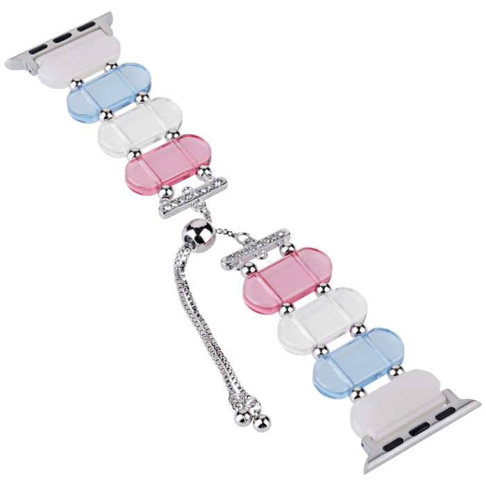 For Apple Watch Series 3 38mm Resin Retractable Chain Watch Band(Colors)