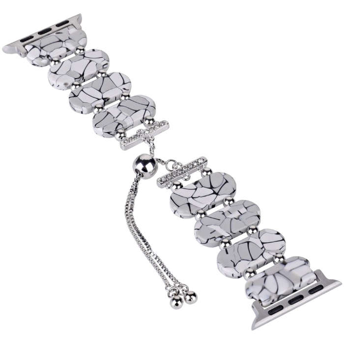 For Apple Watch Series 2 42mm Resin Retractable Chain Watch Band(Cracks)