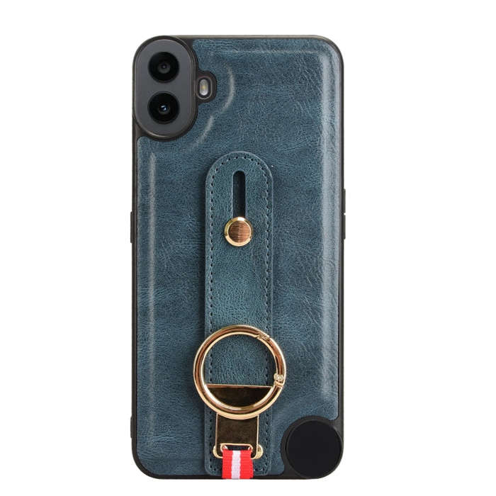 For Nothing CMF Phone 1 Wristband Leather Back Phone Case(Blue)